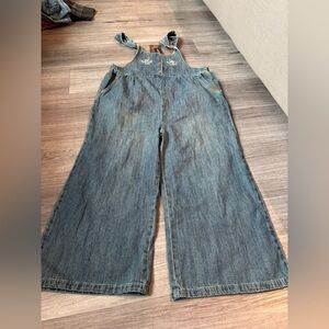 Kids' Denim Overalls with Embroidered Details